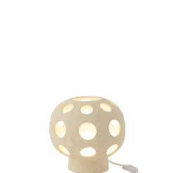 Lampe de table ronde en pierre beige 25x25x21.5 cm