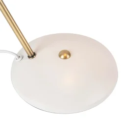 Lampe de table rétro blanche avec bronze - Milou