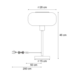 Lampe de table rétro noire avec verre vert - Bizle