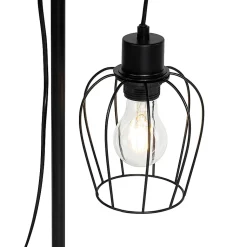 Lampe de table rustique noire avec bois - Stronk