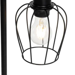 Lampe de table rustique noire avec bois - Stronk