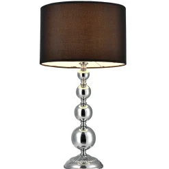 Lampe De Table San Francisco Métal Et Tissu Chrome Et Noir 1 X E14 51 Cm X 29 Cm lux.pro