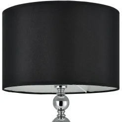 Lampe De Table San Francisco Métal Et Tissu Chrome Et Noir 1 X E14 51 Cm X 29 Cm lux.pro