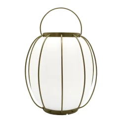 Lampe de table sans fil - LUMISKY - TULUM - H27 cm - Poignée en métal - Doré - LED blanc chaud et blanc froid