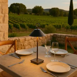 Lampe de table sans fil aluminium MARAIS Noir H29cm