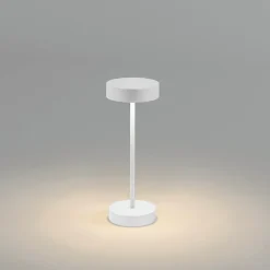 Lampe de table sans fil aluminium SANDY MINI Blanc H25 cm
