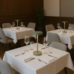 Lampe de table sans fil aluminium SANDY MINI Vert H25 cm