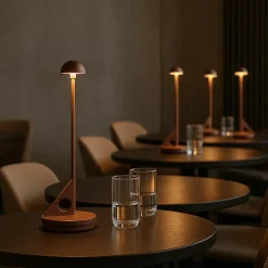 Lampe de table sans fil aluminium LUME Rouille H29cm