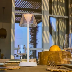 Lampe de table sans fil BEVERLY blanc H34cm