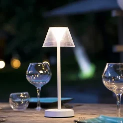 Lampe de table sans fil BEVERLY blanc H34cm