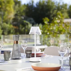 Lampe de table sans fil BEVERLY blanc H34cm