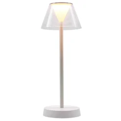 Lampe de table sans fil BEVERLY blanc H34cm