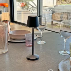 Lampe de table sans fil EMILY Noir H25cm