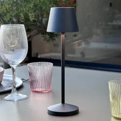 Lampe de table sans fil EMILY Gris H25cm