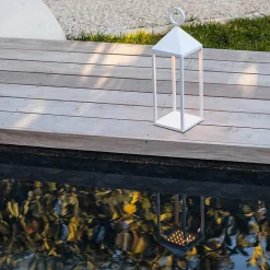 Lampe de table sans fil LED intégrée 1W Nuna Lumisky blanc mat l.14 x H. 47 x P.14 x Ø 14 cm