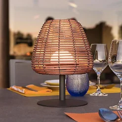 Lampe de table sans fil LED intégrée dimmable Standy Lumisky 1.2 w marron l.19 x h. 25 x p.19 x ø 19 cm