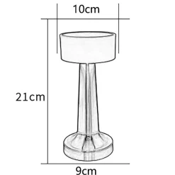 Lampe de Table Sans Fil, Lampe LED tactile rechargeable, Luminosité à 3 Niveaux pour Table Basses/Restaurants/Chambre