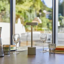 Lampe de table sans fil ROBY Gris clair H30cm