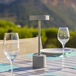 Lampe de table sans fil ROBY Gris clair H30cm