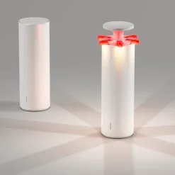 Lampe de table sans fil touch aluminium FIREWORK Rouge H24 cm