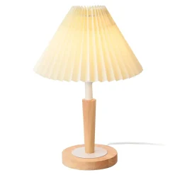 Lampe de table Sittingbourne 35 cm crème effet bois blanc lux.pro