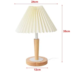 Lampe de table Sittingbourne 35 cm crème effet bois blanc lux.pro