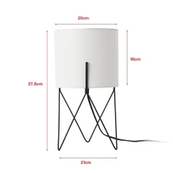 Lampe de table Slough E14 38 x 21 x 21 cm noir blanc lux.pro