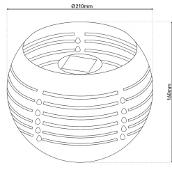 Lampe de table solaire décorative à LED, hauteur 16 cm, pour l'extérieur, en métal noir et en plastique
