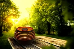 Lampe de table solaire décorative à LED, hauteur 16 cm, pour l'extérieur, en métal noir et en plastique