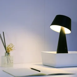 Lampe de Table Solaire Noire 500LM - Recharge Solaire et USB - Utilisation Intérieur Extérieur Terrasse Balcon - Groupe DDC