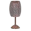 Lampe de table solaire rétro en métal ajouré- Hauteur 35cm- Diamètre 15,5cm- 1 LED blanche- 10 Lumens- Eclairage extérieur Jardin
