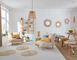 Lampe de table Theemim GoodHome E27 coloris naturel