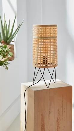 Lampe de table Theemim GoodHome E27 coloris naturel