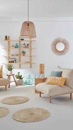 Lampe de table Theemim GoodHome E27 coloris naturel