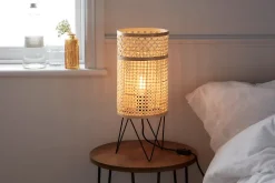 Lampe de table Theemim GoodHome E27 coloris naturel