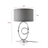 Lampe de table Torquay E14 métal polyester 50 cm chrome gris lux.pro