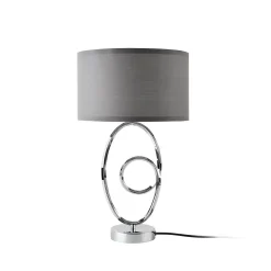 Lampe de table Torquay E14 métal polyester 50 cm chrome gris lux.pro