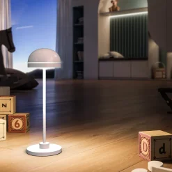 Lampe de table touch aluminium LED DUPLO CUP Blanc H26cm