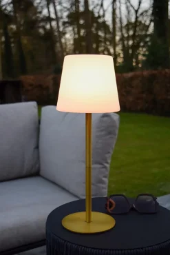 Lampe de table TYON en synthétique avec LED intégré - Or Mat / Laiton - Lucide