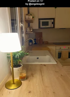 Lampe de table TYON en synthétique avec LED intégré - Or Mat / Laiton - Lucide