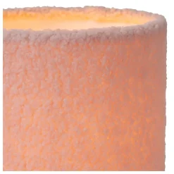 Lampe de table WOOLLY en coton avec 1xE14 - Rose - Lucide