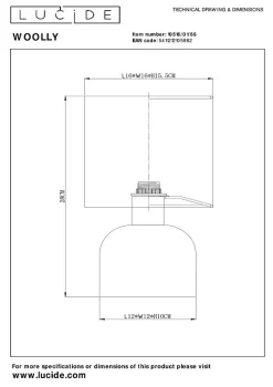 Lampe de table WOOLLY en coton avec 1xE14 - Rose - Lucide