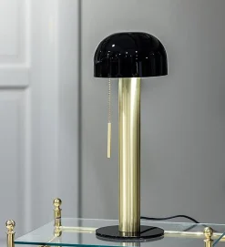Lampe de table 2xG9 18W Max, laiton brossé et noir avec interrupteur rétro - Markslöjd - Costa