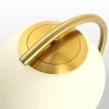 Lampe de Table YLSA Globe en Cristal Opalin et Base Dorée, Idéale pour Chambre, Bureau et Hôtel E27