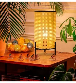 Lampe design Bali cannage naturel compatible LED