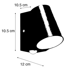 Lampe d'extérieur anthracite avec détecteur de mouvement, LED incluse - Uma