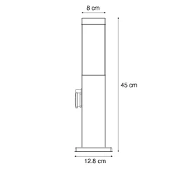 Lampe d'extérieur brun rouille 45 cm avec prise IP44 - Malios