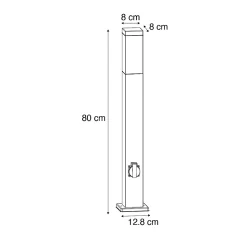 Lampe d'extérieur gris foncé 80 cm avec douille IP44 - Malios
