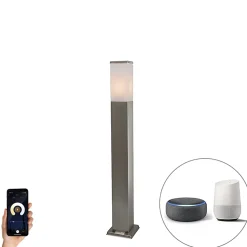 Lampe d'extérieur intelligente 80 cm acier avec Wifi P45 - Malios