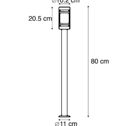 Lampe d'extérieur intelligente noire 80 cm IP44 avec Wifi ST64 - Gleam